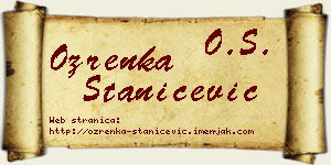 Ozrenka Stanićević vizit kartica